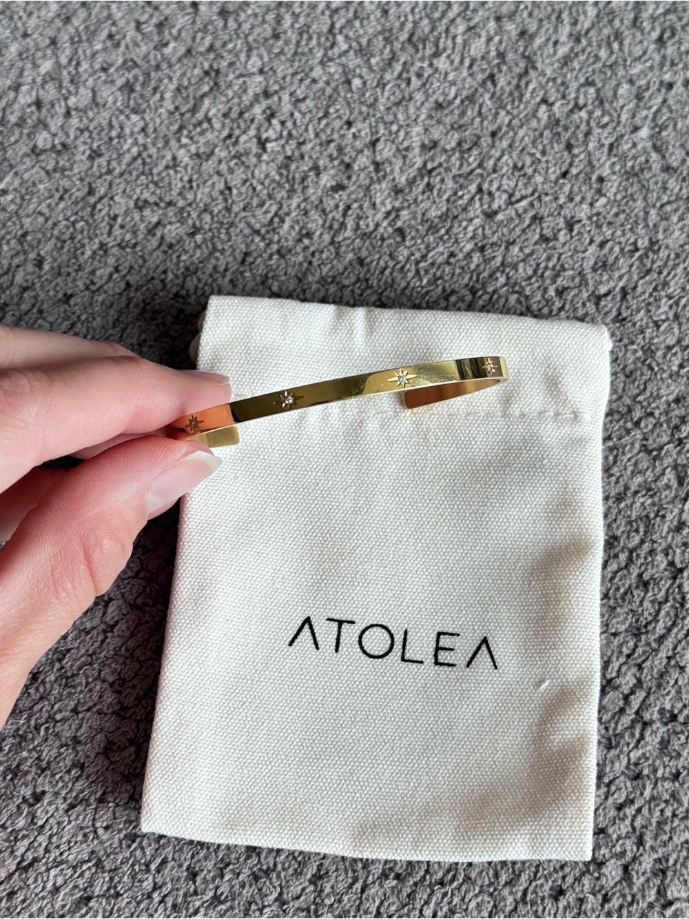 Atolea Gold Star Accent Cuff Bracelet